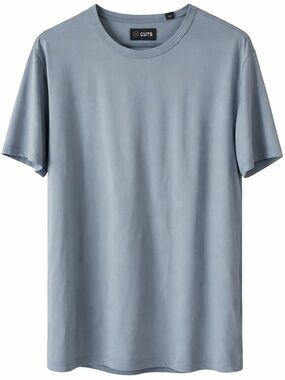 Cuts Clothing Men’s XL Blue Classic Crew Neck T-Shirt Premium Stretch Casual Te